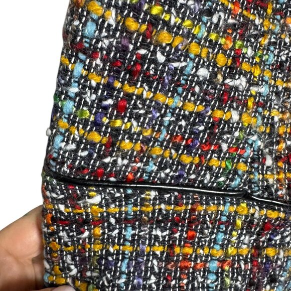 Zara Women’s Multicolor Tweed Belted Jacket Size Medium Made in Spain - Picture 6 of 10